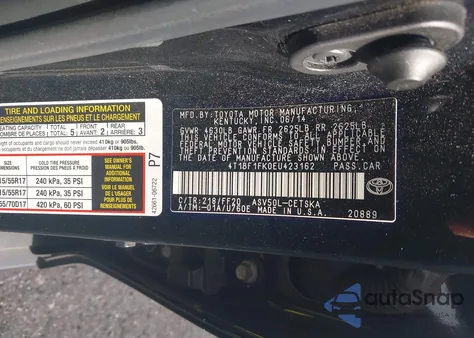 2014 Toyota Camry Se z USA, uszkodzony, nr VIN 4T1BF1FK0EU423162